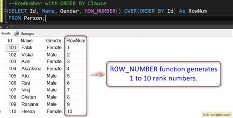 row number sql query